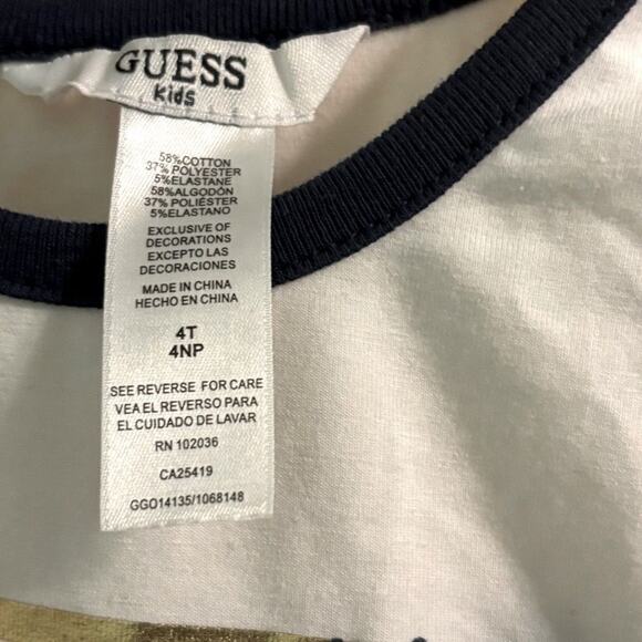 Guess Girls Cream and Black Sundress with Flutter Cap Sleeves Size 4T - Picture 4 of 6